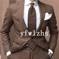 Handsome One Button Groomsmen Notch Lapel Groom Tuxedos Men Suits Wedding Prom Man Blazer ( Jacket+Pantst+Tie) Y356