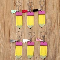 Personalized Blank Letters Tassel Key Ring Teacher&#039;s Day Gifts Pencil Key Chain Acrylic Student Children&#039;s Keychains Favor Festival Access G72KX5P