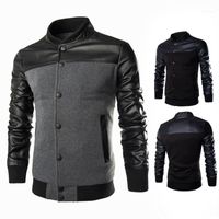 Jaquetas masculinas jaqueta de couro jaqueta cair moto streetwear mangas compridas Bombardeiro Suporte para pescoço roupas superiores tamanho 3xl1