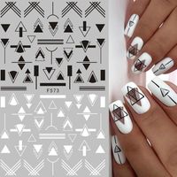 Stickers & Decals 1pc Geometric Nail Sliders 3D Sticker Adhesive Transfer Foil Flower Tropical Plants Image Art Decorations