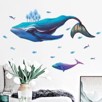Stickers muraux baleines à bosse pour chambre à coucher enfants chambres décor pvc décalques salle de bain maison décoration autocollant de bricolage