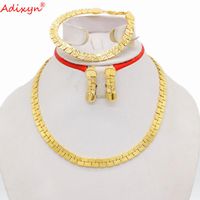 Ohrringe Halskette Adixyn Dubai Schmuck Set Gold Farbe / Kupfer Armband Brautschmuck EgypurKeyAfrica Geschenke für Frauen N06207