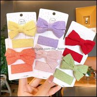 Hair Aessories Baby, Kids & Maternity 2Pcs/Set 2021 Korean Candy Color Weave Clips For Girls Hairpins Bow-Knot Acessories Sweet Headwear Bar