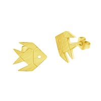 Stud Minimalism Origami Fish Earings Fashion Jewelry 2021 Stainless Steel Animal Earrings Women Ear Accessories Children Gifts