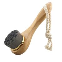 Деревянная ручка волокна для волокон с щеткой мягкого отшелушивания щетки SPA массаж для сухой кожи очистки лица