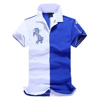 Herren Revers Polos-Shirt Sommerdruck T-Shirt Stitching Kurzärmelte Top Casual Clothing