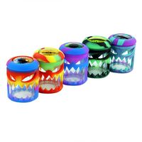 80ml Glasgläser Bunte Deckel Silikonbehälter Rauchen Zubehör Container Für Wachs DAB JAR Öl Rig Rainbow Farben