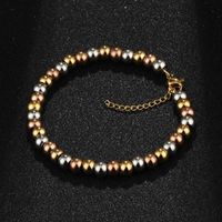 Gold Gold Silver Color Stainless Steel Round Beads Bracelet For Men Women Quality Jewelry Party Daily Father Gifts 4 6mm SL025 Beaded, Stran