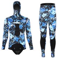 Two Pieces Scuba Neoprene Under Water DivingSuit Spearfishing Hunting Wetsuit Hooded Surfing Bathing Warm Triathlon SwimSwer Two-piece Suits