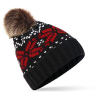 Снежный цветок, коренастые вязаные новогодние шапочки с двумя стилями Pom-Pom Balls Faux Mur или линии Common 58см черепные колпачки 10 вариантов смешанные оптом