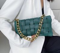 Vintage gewebte Kettenbehälter 2021 Mode Taschen Qualität PU-Leder Damen Designer Handtasche Hohe Kapazität Schulter Messenger Bag