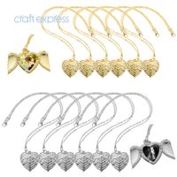 BTSUB CRAFT EXPRS Sublimatie Blanks Mooie Sier Gold Heart Chain Hanger Angel Wings Cover Sieraden Ketting