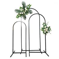 Decoração de festa de ferro forjado tela de casamento arco tubo n-shaped flor stands metal adereços backdrop decorações artificiais