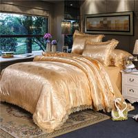 Bedding Sets Luxury Jacquard Silk King Size Bed Duvet Cover Set Linen Queen Comforter Gold Quilt High Quality For Adults
