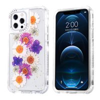 Exquisite Flower Transparente Telefon-Fälle für iPhone 11 12 PRO MAX XR 8 plus Epoxid 3 in 1 Klare Schutzabdeckung Hülle Antimall Dämpfung
