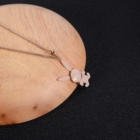 Colar de colares de pingente para mulheres grânulos de aço inoxidável moda moda rosa jóias de ouro no pescoço