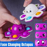 2021 New Party Toys Anti Stress Dimple Bolla Bubble Funny Flip Face Cambiando Polopus Fidget Expression Spinner Toy Ansia Tastiera Tastiera Stress Sollies per bambini Adulti DHL