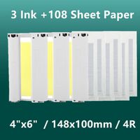 Ink Cartridges 6" Color And Paper Set Compatible For Canon Selphy Po Printer CP1200 CP1300 CP910 CP900 KP 108IN KP-36IN KP-108IN