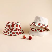 여자 여름 귀여운 딸기 양동이 모자 auntumn 냅 포장 된 foldable 어부 한국 디자인 야외 모자 여자 남자 모자 모자 모자 모자
