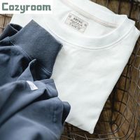Solid T-shirts Män Retro Cotton College Casual Vintage Långärmad T-shirt Candy Color Sport Bottoming Shirt Men's