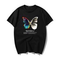 Streetwear Punk Butterfly Swag 인쇄 T 셔츠 남성 고딕 양식의 반소매 대형 탑스 미학 하라주쿠 힙합 남성용 티셔츠