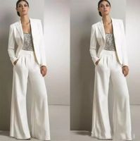 2 ADET Beyaz Geniş Kadınlar İş Takım Elbise İş Pantolon Ofis Örgün Bayanlar İş Giyim Blazer Kıyafet Custom Made