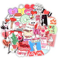 50pcs Love Heart Stickers per gli amanti Regali Pink Kawaii Decalcomanici Autoadesivo Athestetic Fai da te Laptop notebook per chitarra Bike Valentino