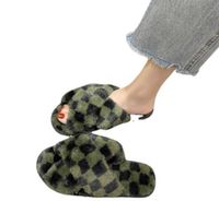 Women 2022 Winter House Furry Slippers Fluffy Multi Indoor F...