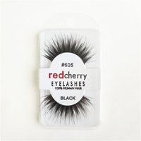 1 Pair False Eyelashes Red Cherry Women Makeup 100% Real Hum...