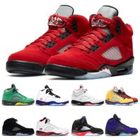 5 5s men basketball shoes Raging Bull Oregon Alternate Grape What The Fire Red Metallic SIlver trainers sports sneakers outdoor with box