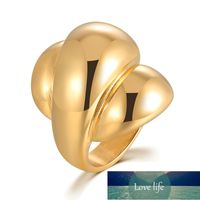 Fashion Gold Large Rings for Women Party Jewelry Big Flowers Cocktail Ring 316L Titanium Stainless Steel Anillos Mujer