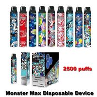 Monster Max Disposable E Cigarettes Device Kit 2500 Puffs Pod Vape Pen PK Bar Plus Dual467i