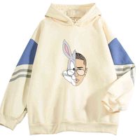 2021 Nuovo Bad Bunny Felpe con cappuccio Felpe da uomo / Donne Adesivo popolare Streetwear Fashion Casual Stuover Stuover Allentato Hip-Hop Hoodie H1218
