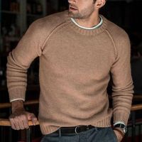 Men' s Sweaters Fashion Men Knitted Warm O Neck Pull Kni...