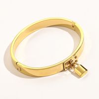 Armreif-Armband mit Schloss-Charme-Armbänder 17cm Inside-Perimeter-Gold-Farbparty-Feiertagsgeschenk ZG1180
