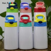 12oz Sublimation Sippy Cup 350ml Kids Water Bottle with straw lid Portable Stainless Steel Drinking Tumbler for Toddler 4966