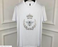 T-shirts 20SS Fashion Brand Rhinestone Berömd Designer Bee Crown Gothic Broderi Bomull Tee för män