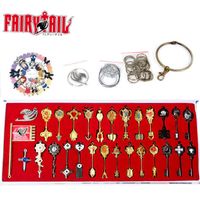 Fairy Tail Lucy Key Keychain Scale Free Pink Tattoo Heartfilia Sign of the Zodiac Keyring Necklace Fairy Tail Cosplay Set Figure H0915