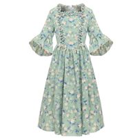 American Pioneer девушка детский костюм 6y-14y дети старое время милый колониальный деревня подросток цветочное платье принцессы