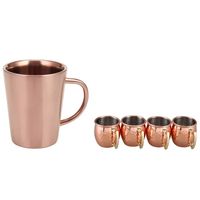 Mokken 1x 340 ml Roestvrij staal Koperplated Coffee Cup Rose Gold 4x Mini 2-ounce Moscow Mule Mok