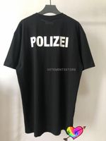 Vetements Polizei 티셔츠 남성 여성 여성 앞뒤 편지 인쇄 Tops 티 오버스 VTM 짧은 소매