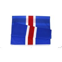 NewOwsoLeile Direct Factory Price 100% полиэстер 3x5fts 90 * 150см Красный Крест ISL Исландия Флаг для украшения EWD5722
