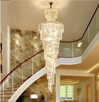Nuovo design Grande soffitti alti decorativi Soggiorno Lampada a sospensione cromata Spirale Spirale GNL Moderno Lampadario di cristallo di lusso moderno