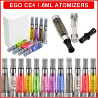 CE4 Распылители 1.6 мл электронные сигареты распылитель 7 Цвета с черным капельным наконечником для 510 батареи EGO Carts Vape Pen пустые картриджи