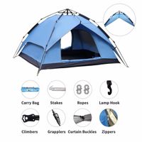 Pop Up Camping Tente en plein air imperméable 3-4 personne camping famille