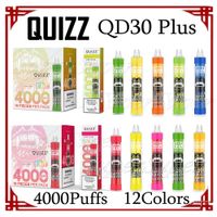 Quizz QD30 artı tek kullanımlık vape kalem e sigara 4000puffs 12 renkler 650 mah 12 ml büyük bakla