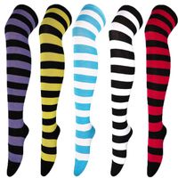 Çorap Çorap 2021 Est Çizgili Çorap Pamuk Sıkı Yüksek Diz Üzerinde Diz Çorapları Bayanlar Kızlar Için Sıcak 60 cm Cosplay Karikatür