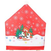 Chair Covers 6Pcs Christmas Ornaments Cover Dinner Dining Table Santa Claus Snowflake Snowman Red Cap Ornament Back De