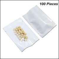 Storage Bags Home & Organization Housekee Garden Mti-Sizes White Open Top Plastic Heat Seal Vacuum Pouch For Beans Dried Flower Front Clear