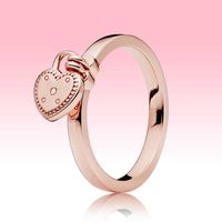 18k Rose Gold Plated Wedding Ring Love Hearts Pendant s Wiht Original Box for Pandora 925 Silver Women Girls Gift Jewelry